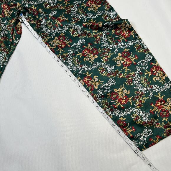Vintage Victoria's Secret Pajama Set Womens Small Green Floral Quilted Satin 90s - Picture 11 of 13